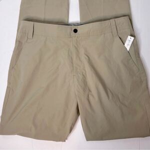 Amazon Essentials Men’s Dk Khaki Flat Front Straight Leg Pants Size 34 x 31 NEW!